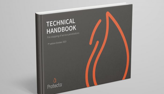 protecta handbook front cover with orange flame